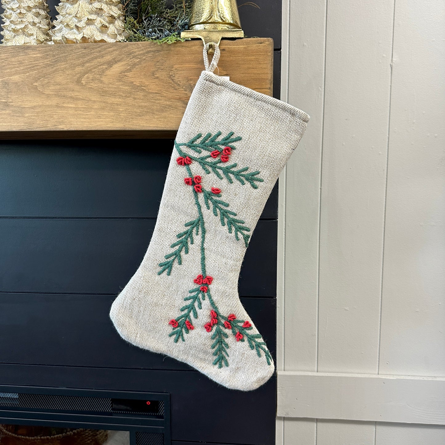 Holly + Berries Stocking