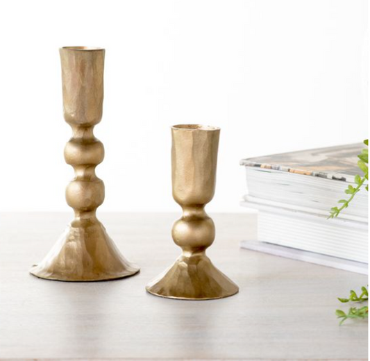 S/2 Gold Candle Holders
