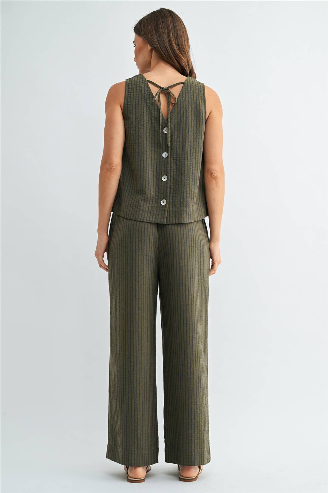 Stripe Button Back Tank