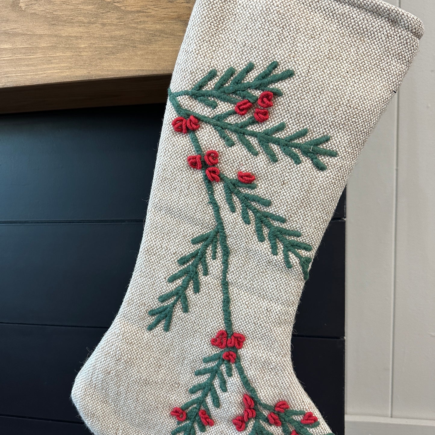 Holly + Berries Stocking