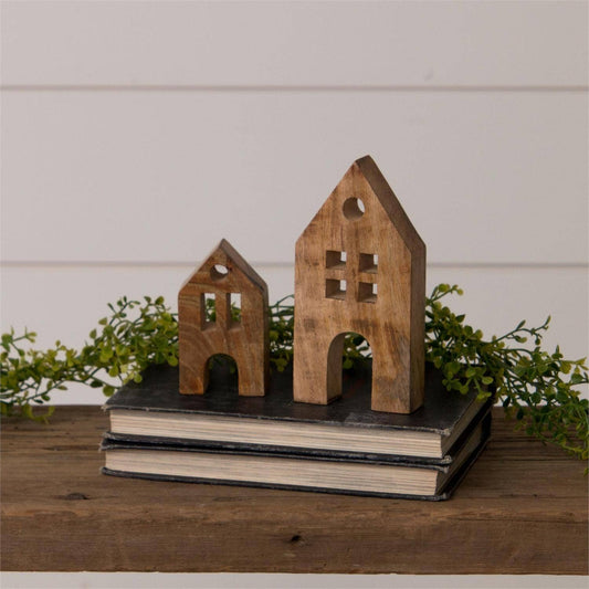 S/2 Wood Block Houses