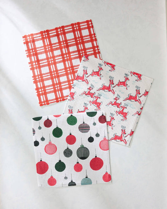 S/3 Xmas Day Dishcloths