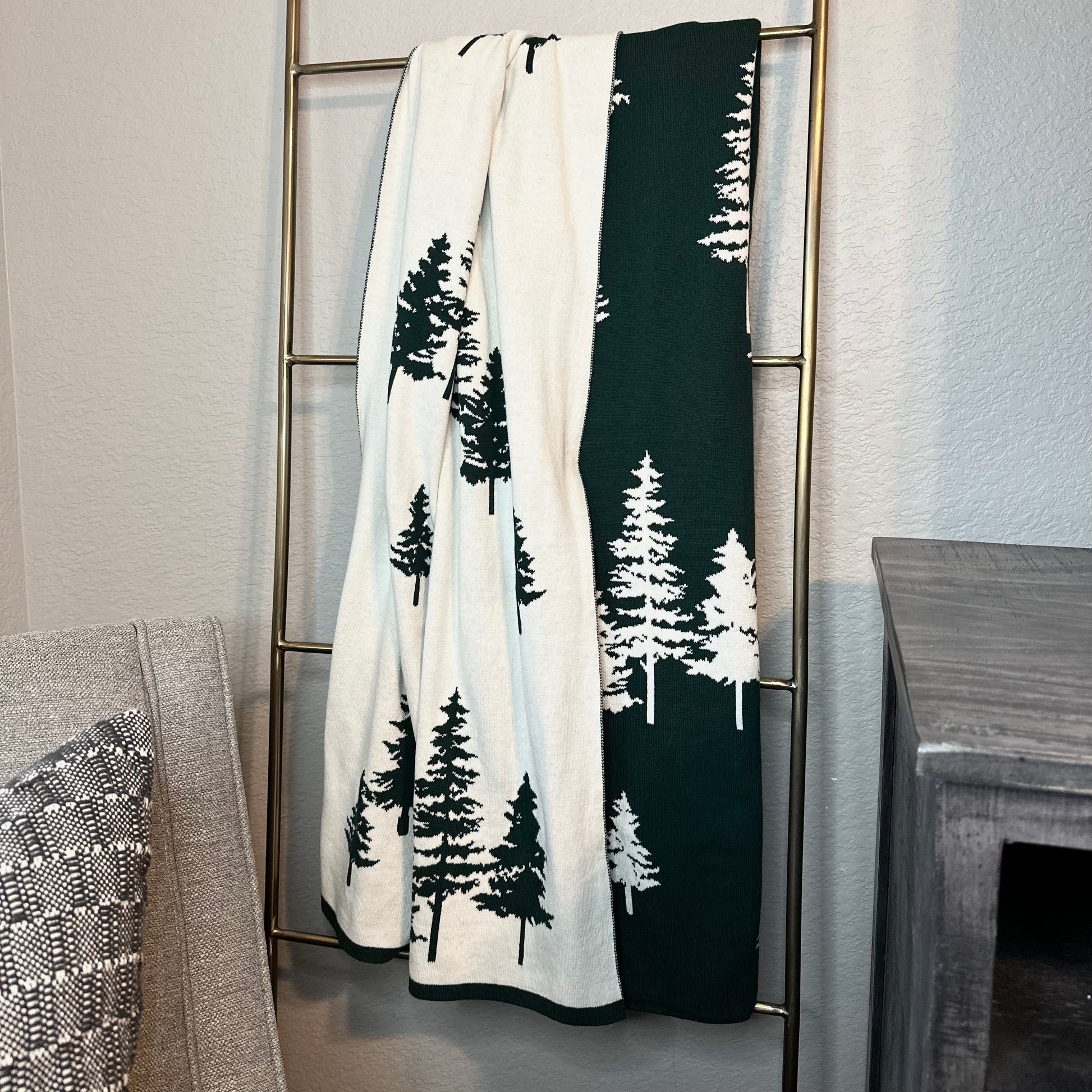 Green Tree Throw Blanket