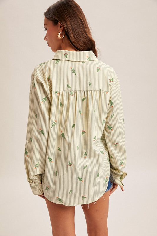 Cactus Embroidered Shirt