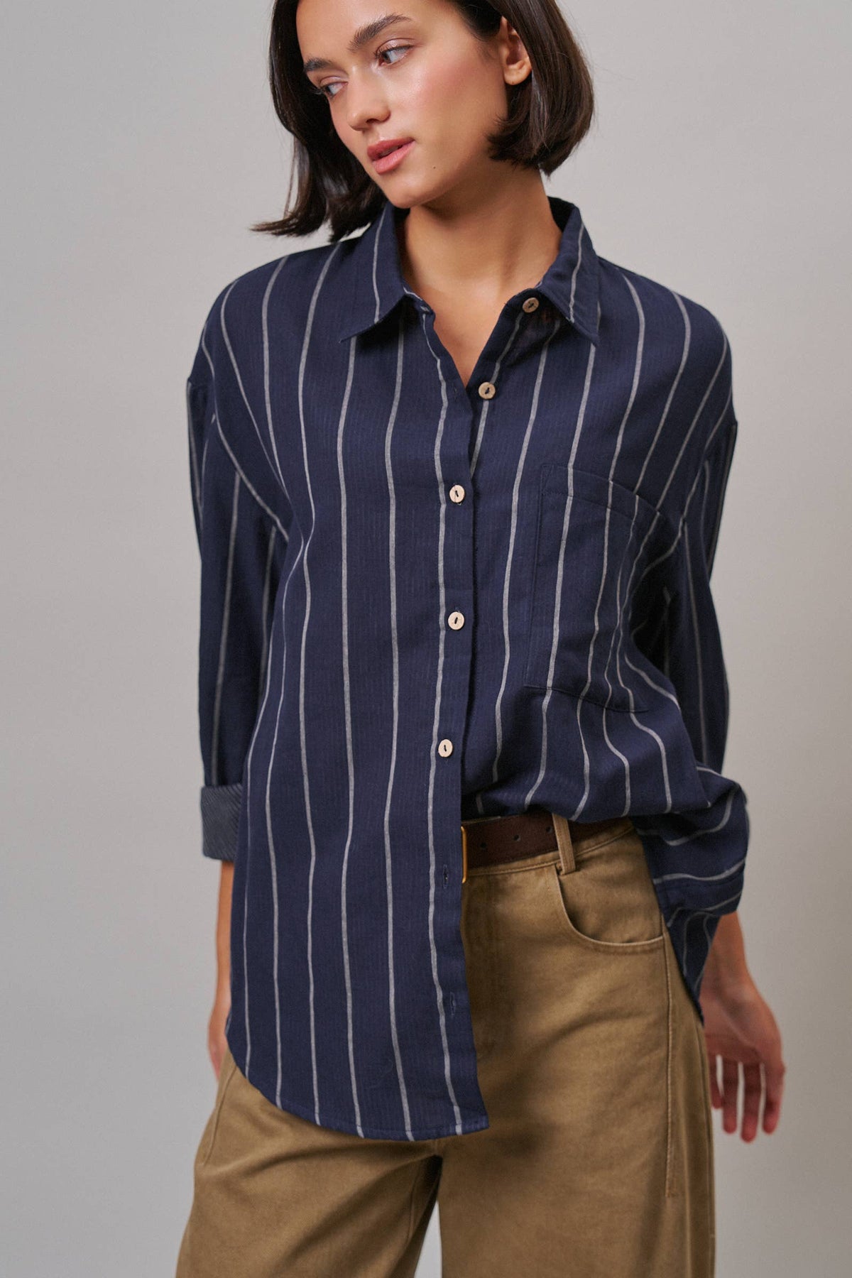 Nona Pinstripe Button Down