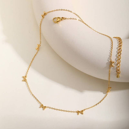 Gold Bow Necklace