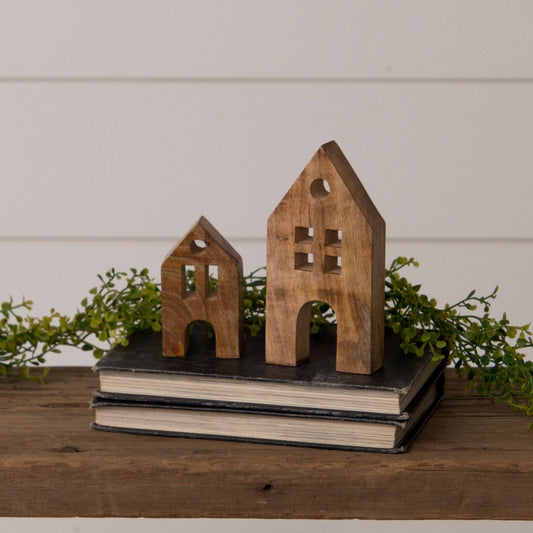 S/2 Wood Block Houses