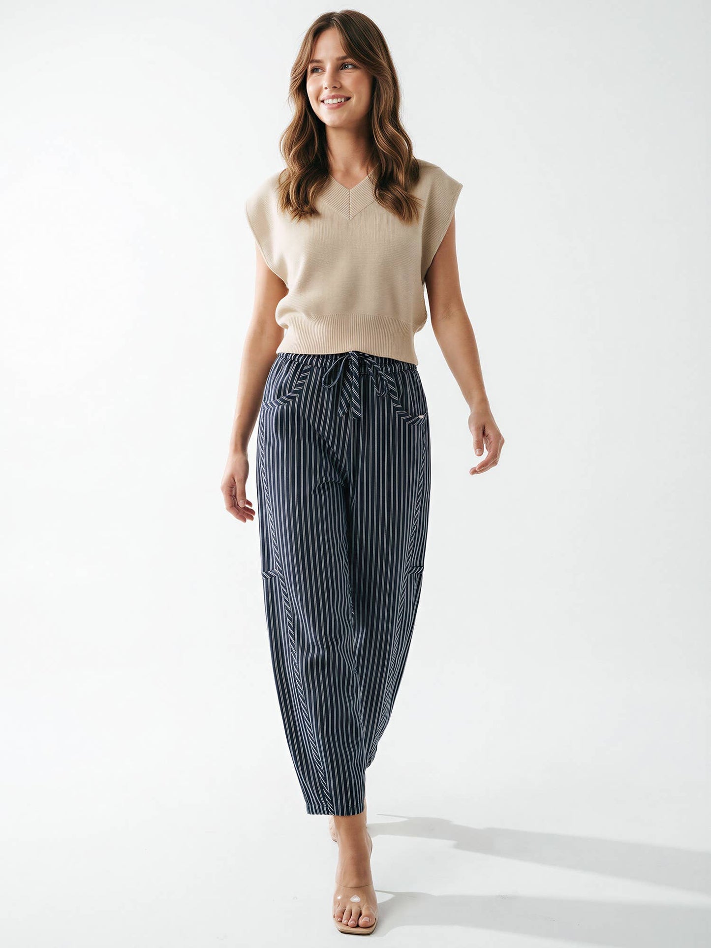Navy Pinstripe Pants
