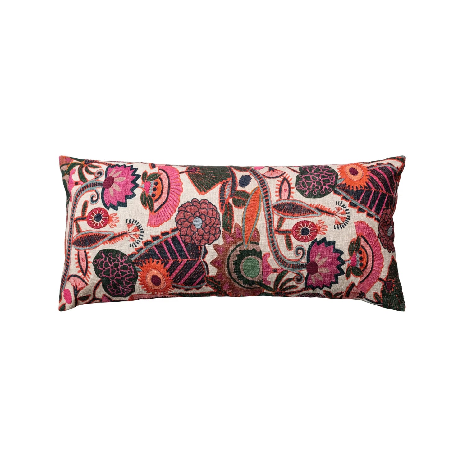 Embroidered Lumbar Pillow