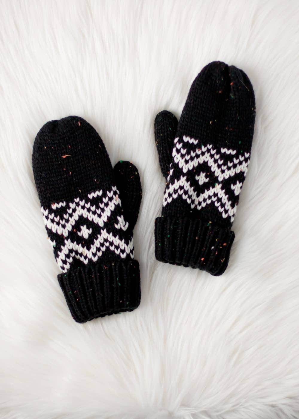Black Speckled Mittens