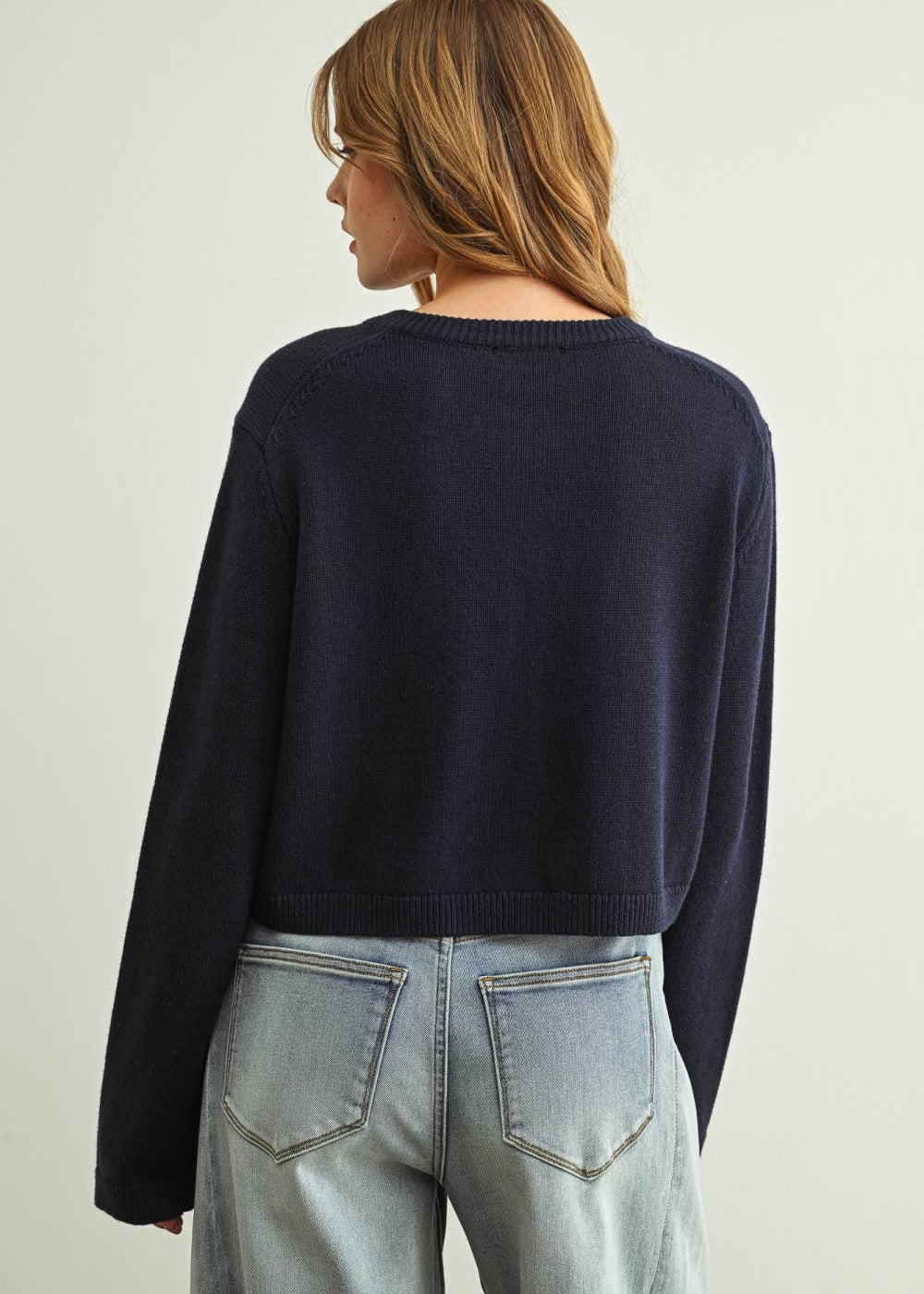 Junie Navy Button Cardigan