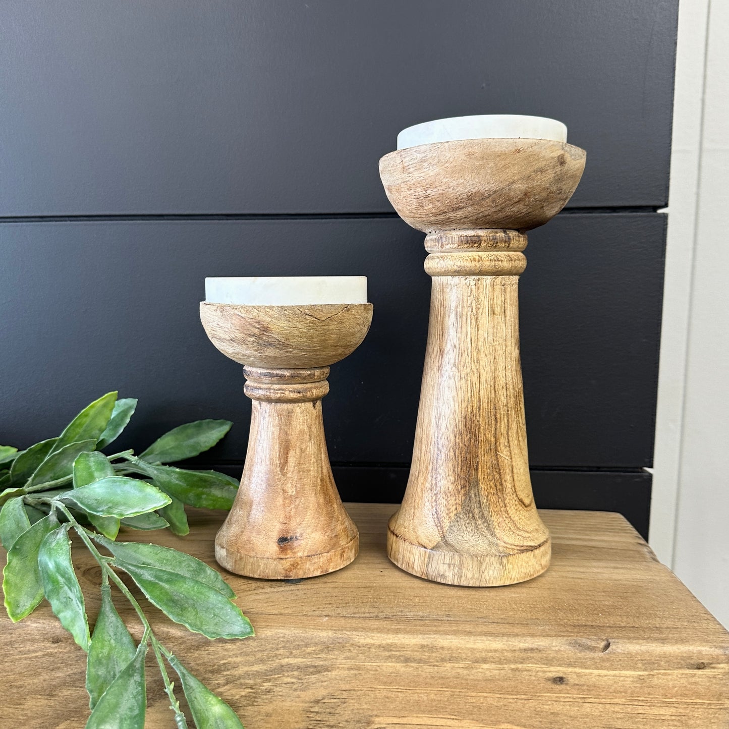 Wood/Marble Candle Holder