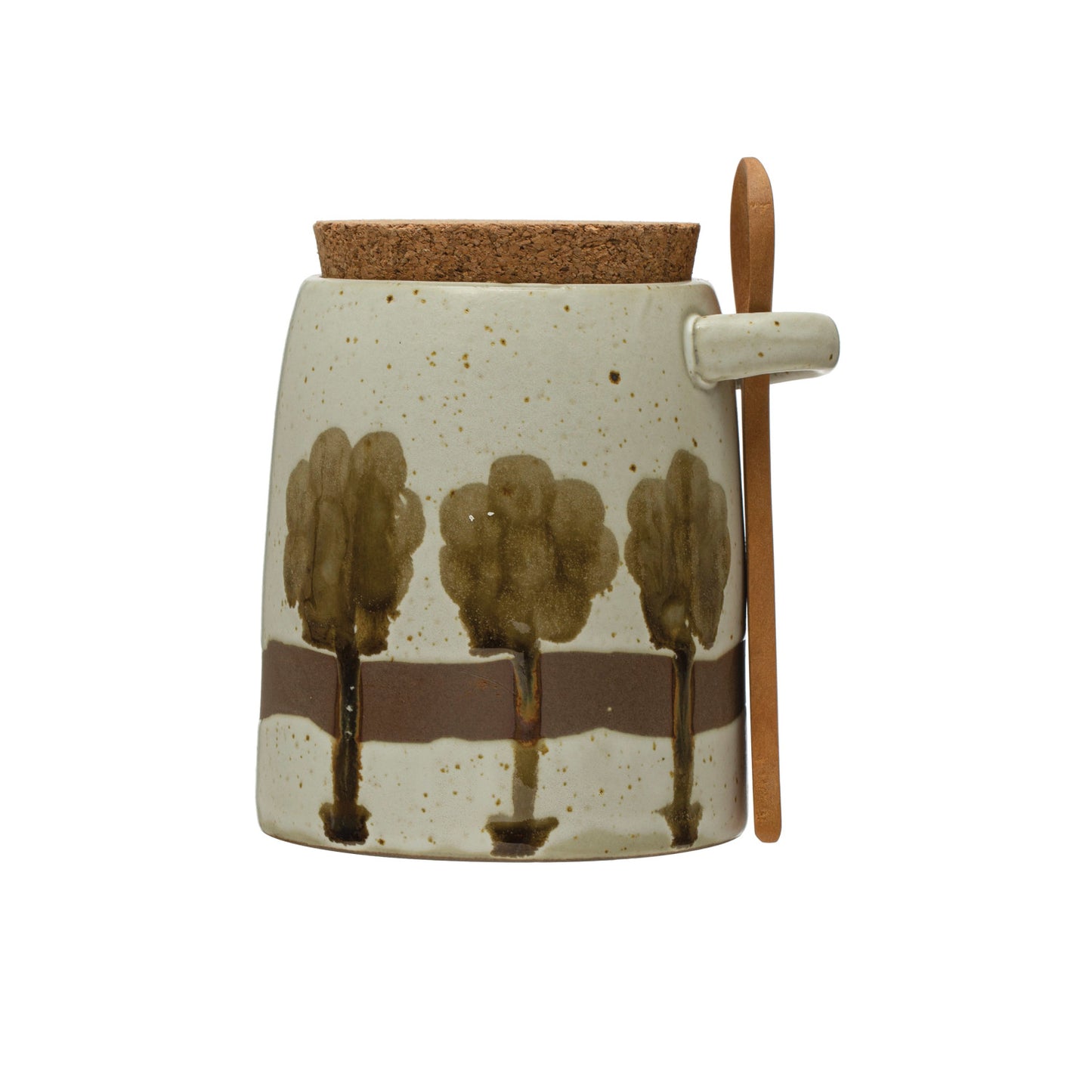 Stoneware Jar with Spoon
