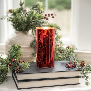 Red Glass LED Candle
