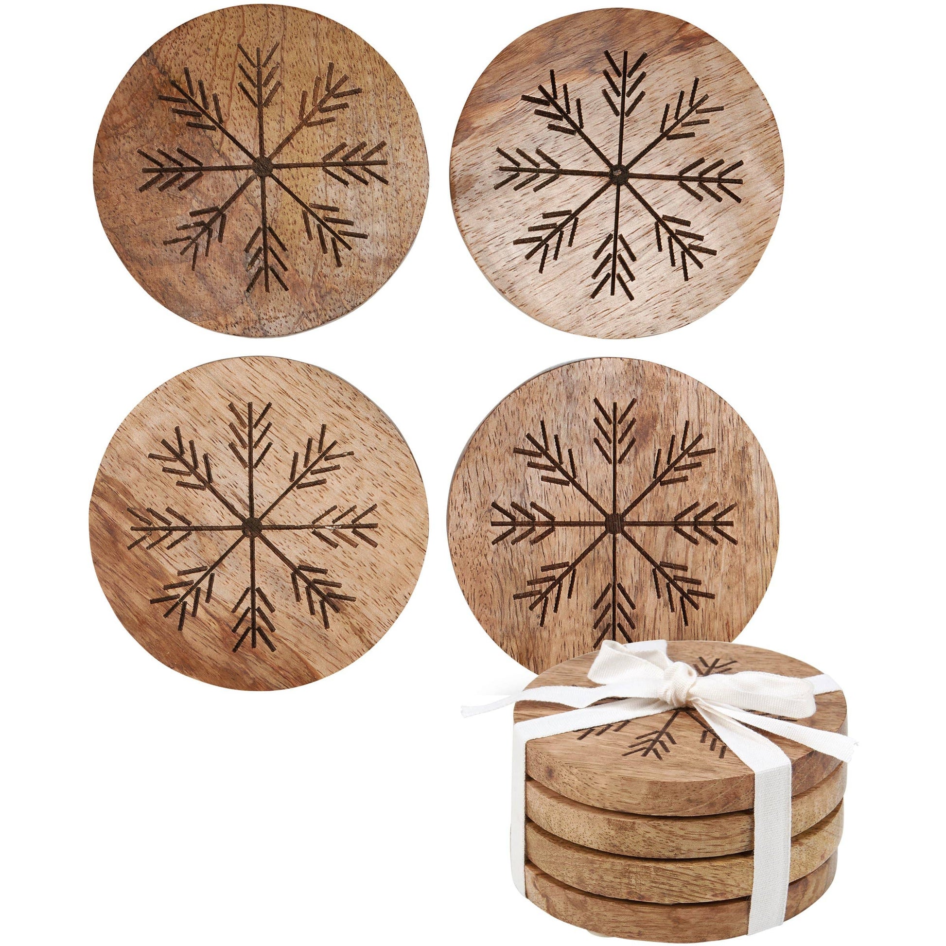 Wood Snowflake Coasters