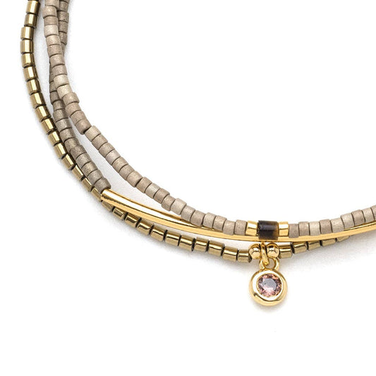 Bracelet Trio - Pewter/Gold
