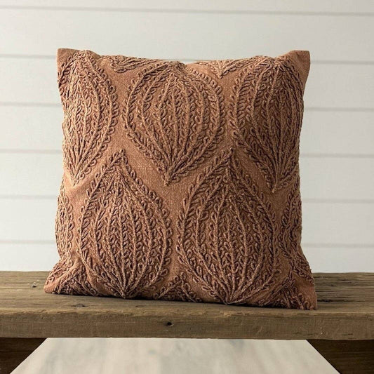 Terracotta Leaf Pillow