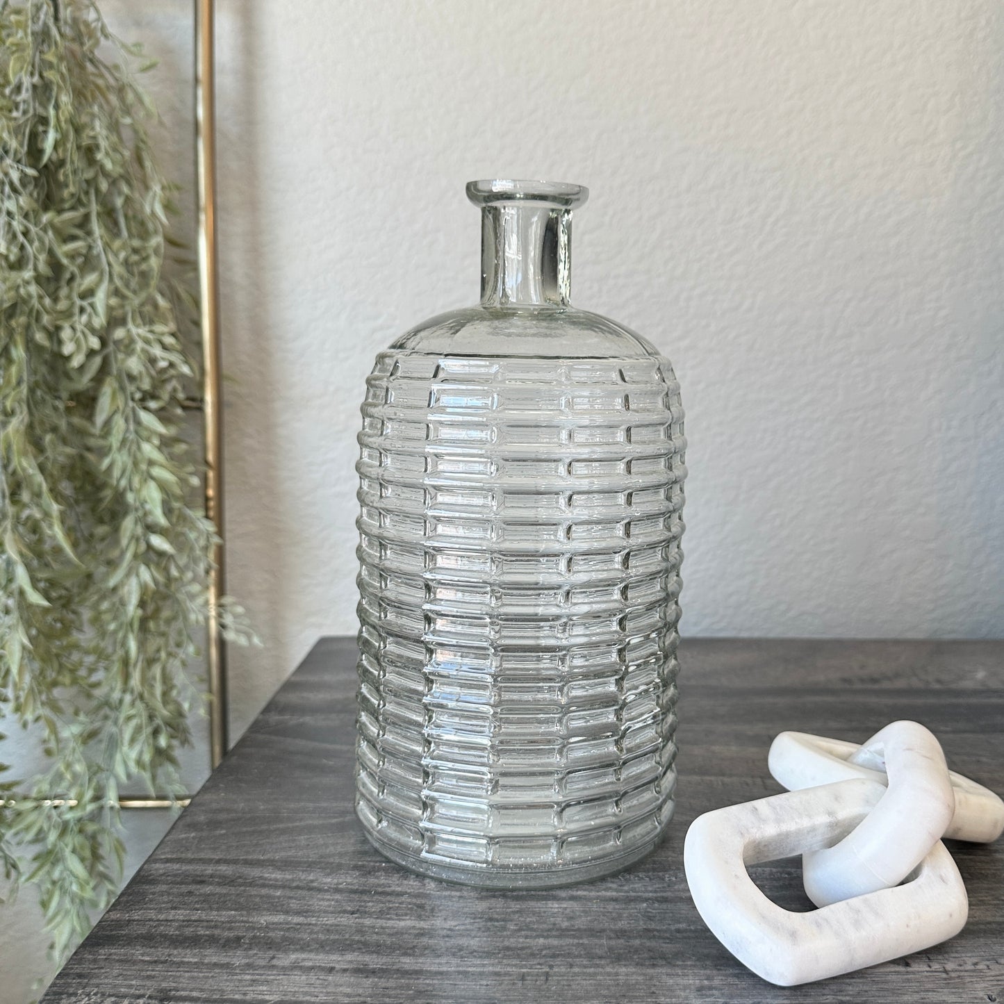 Ribbed Glass Vase