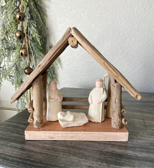 Driftwood Nativity Scene