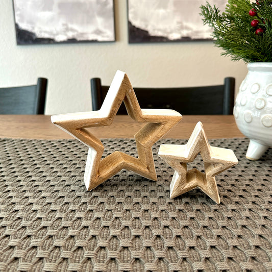 S/2 Holiday Wood Stars