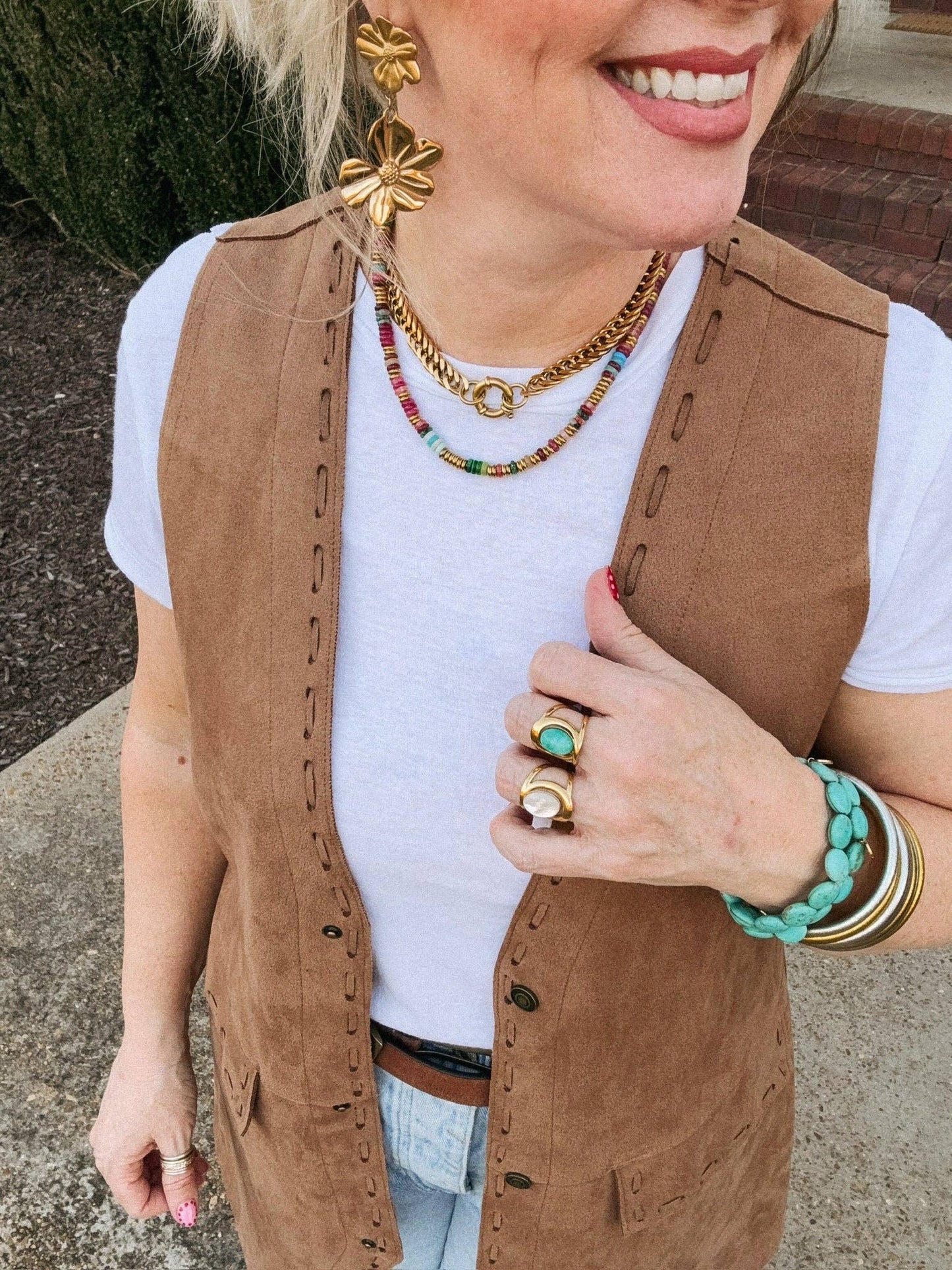 Joan Beaded Stone Necklace