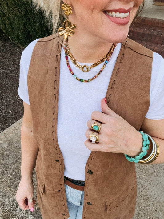 Joan Beaded Stone Necklace