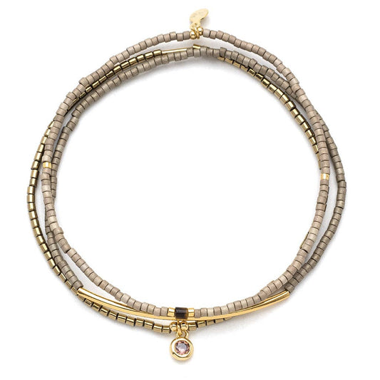 Bracelet Trio - Pewter/Gold