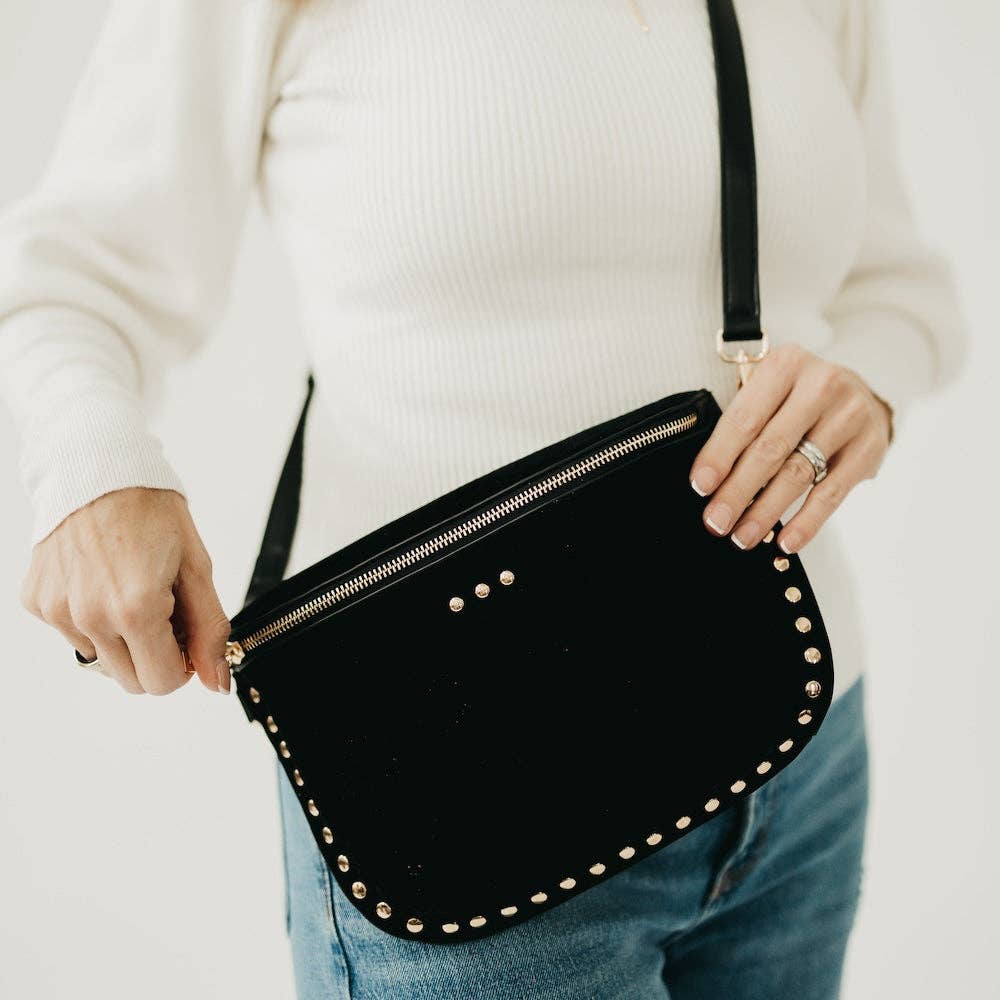 Studded Suede Crossbody