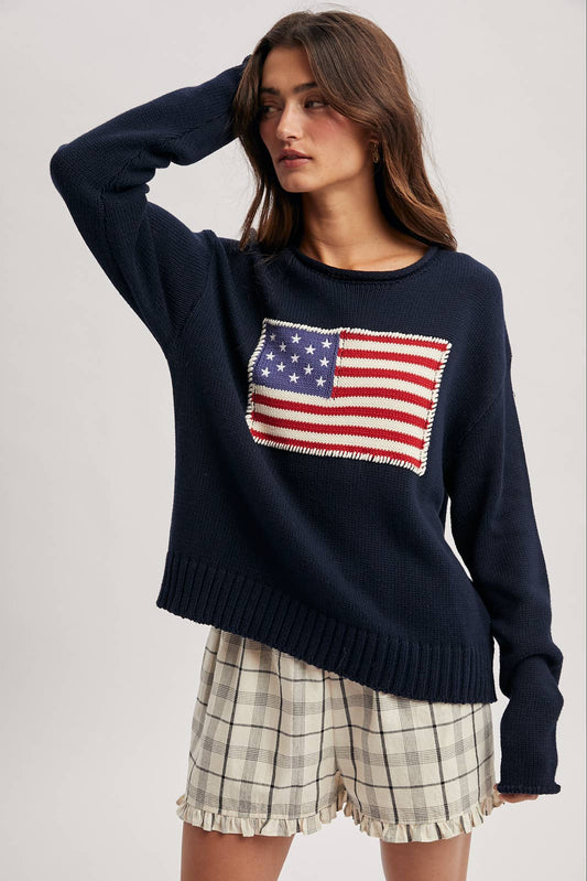 American Flag Stitch Sweater