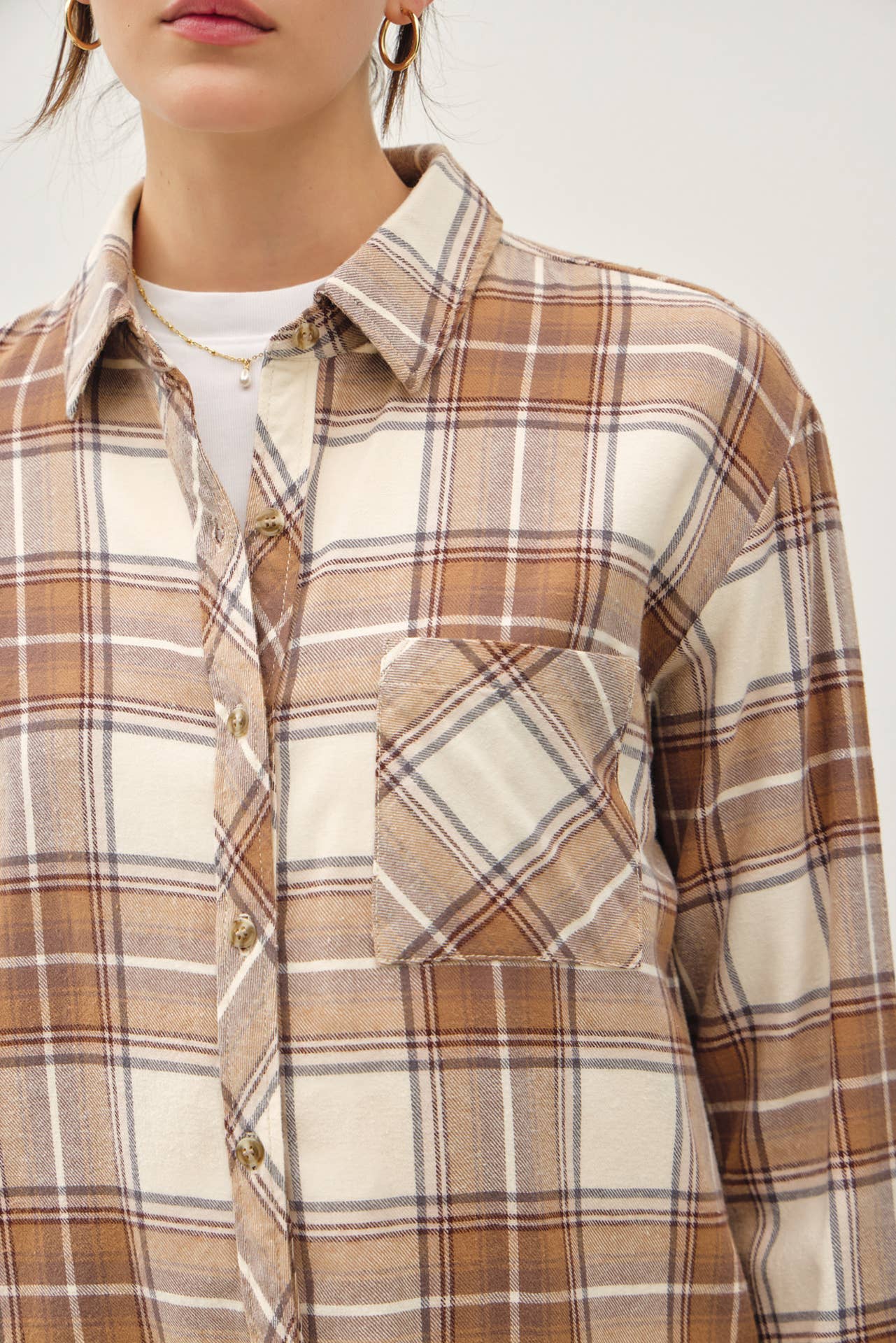 Taupe Plaid Shirt