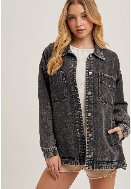 Nova Black Denim Jacket