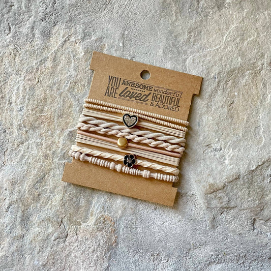 Charm Hair Ties | Cream Mix