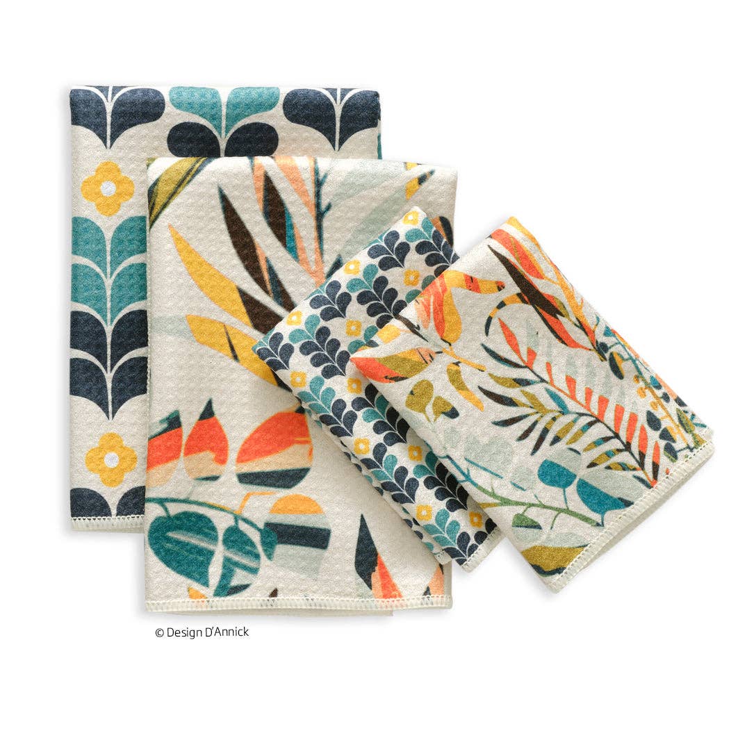 S/4 Microfiber Towels | Colorful Leaves