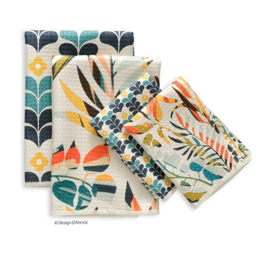 S/4 Microfiber Towels | Colorful Leaves