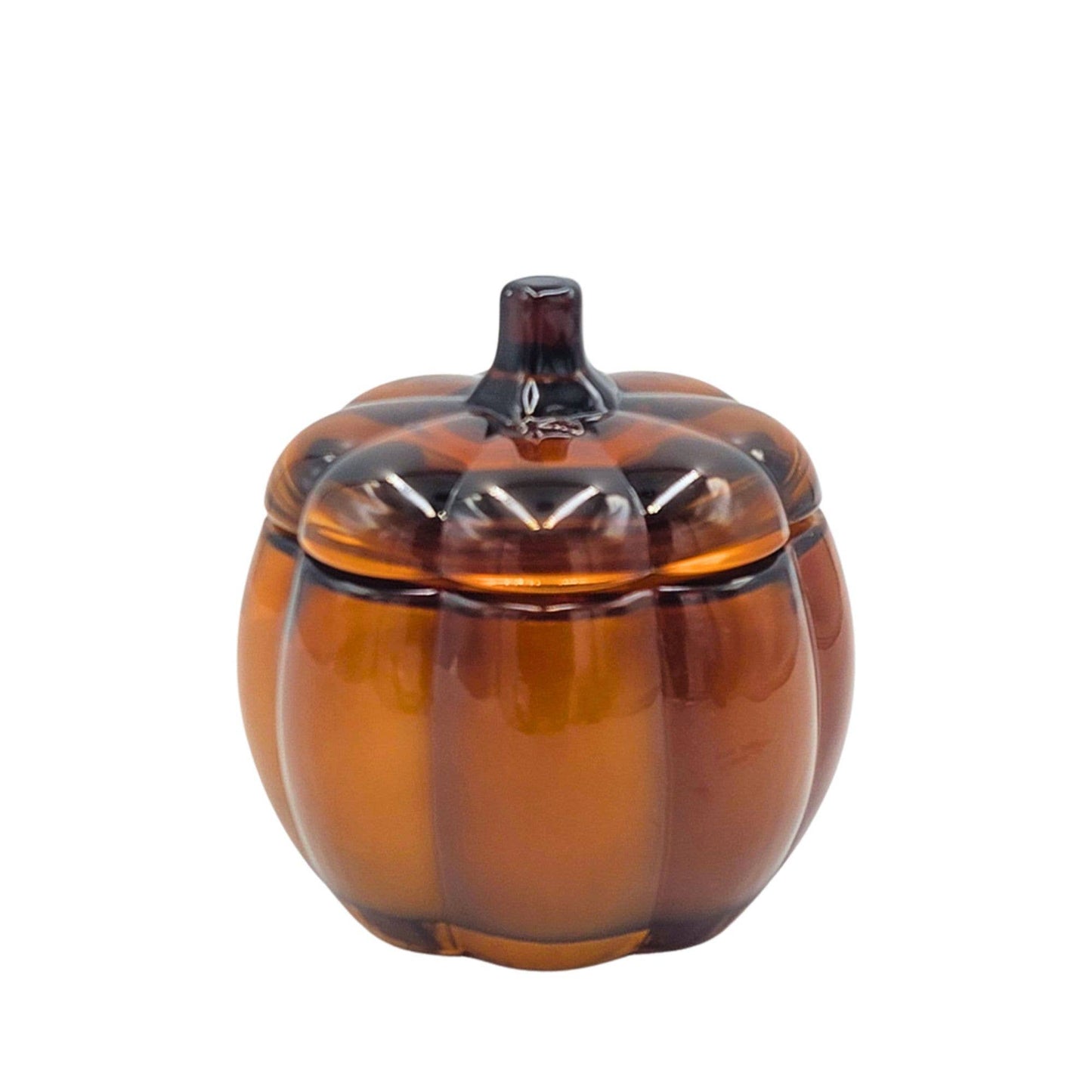 Amber Glass Pumpkin Candle