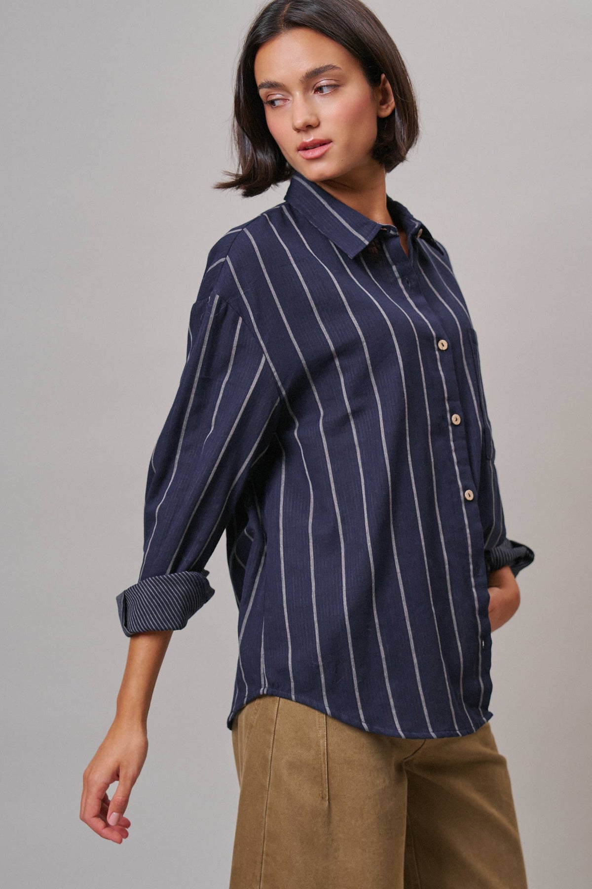 Nona Pinstripe Button Down