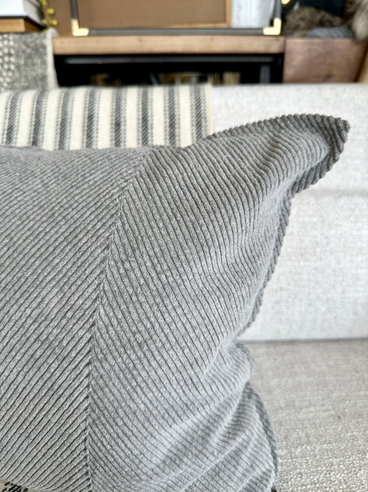 Gray Corduroy Pillow