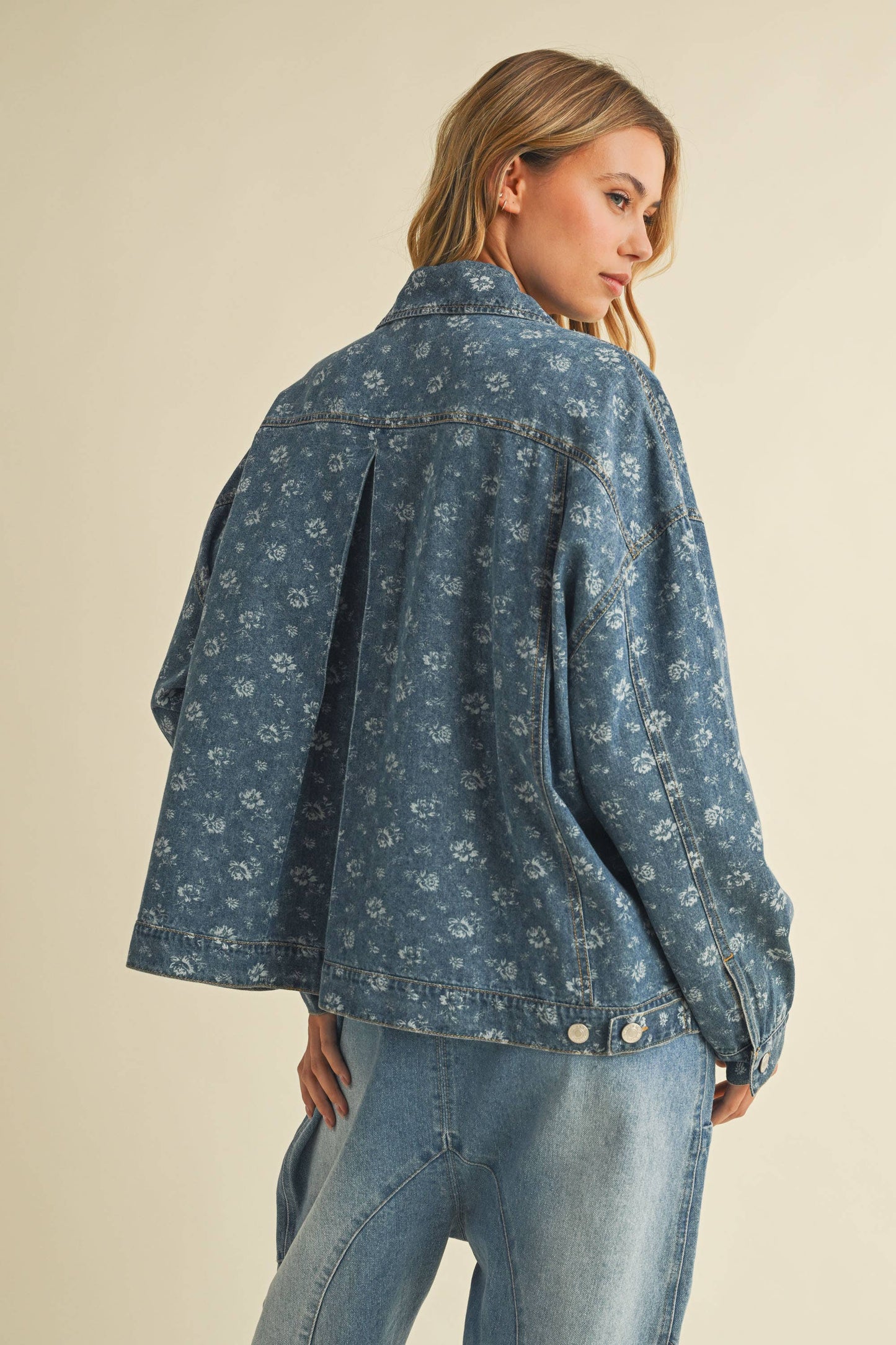 Floral Print Denim Jacket