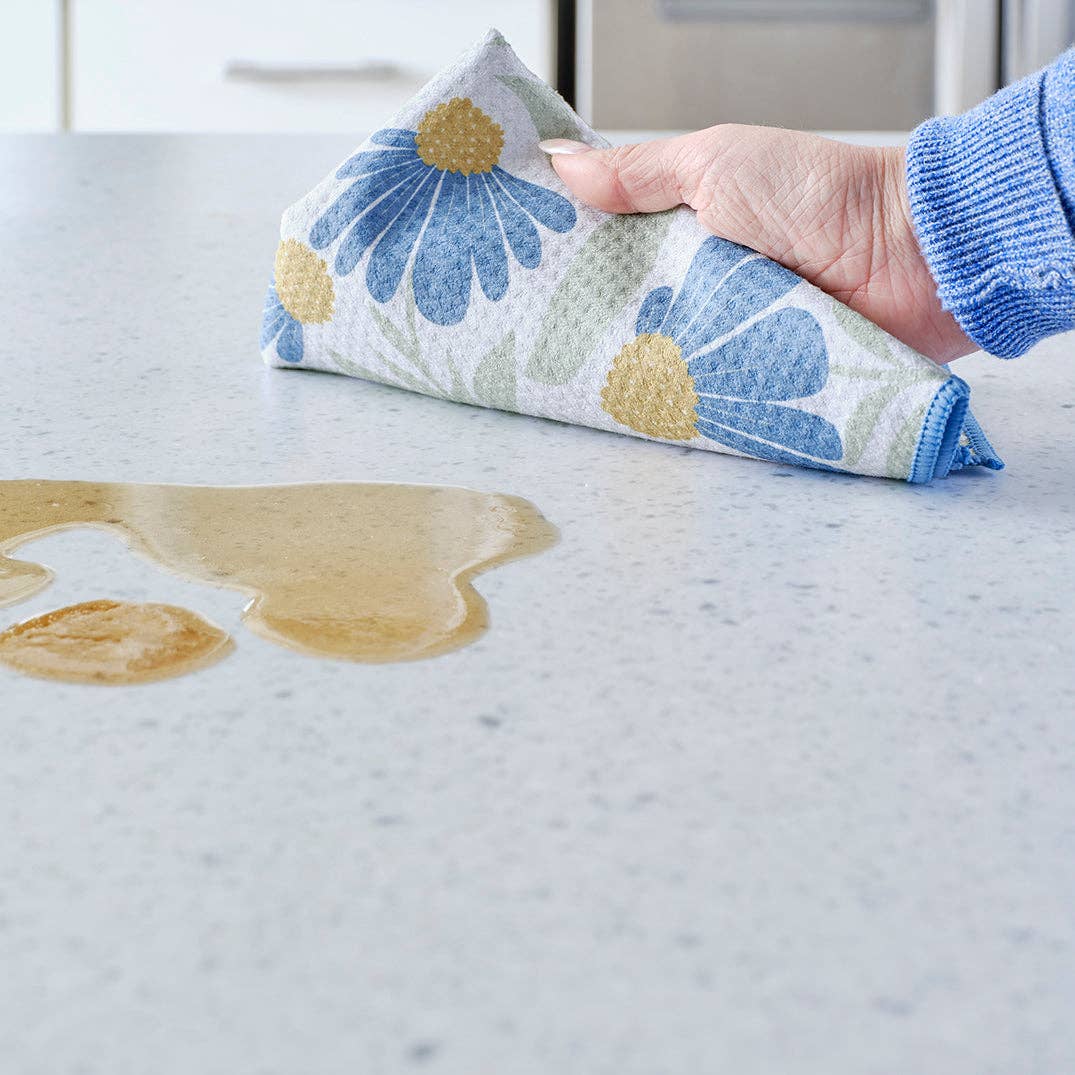 S/4 Microfiber Towels | Blue Coneflower
