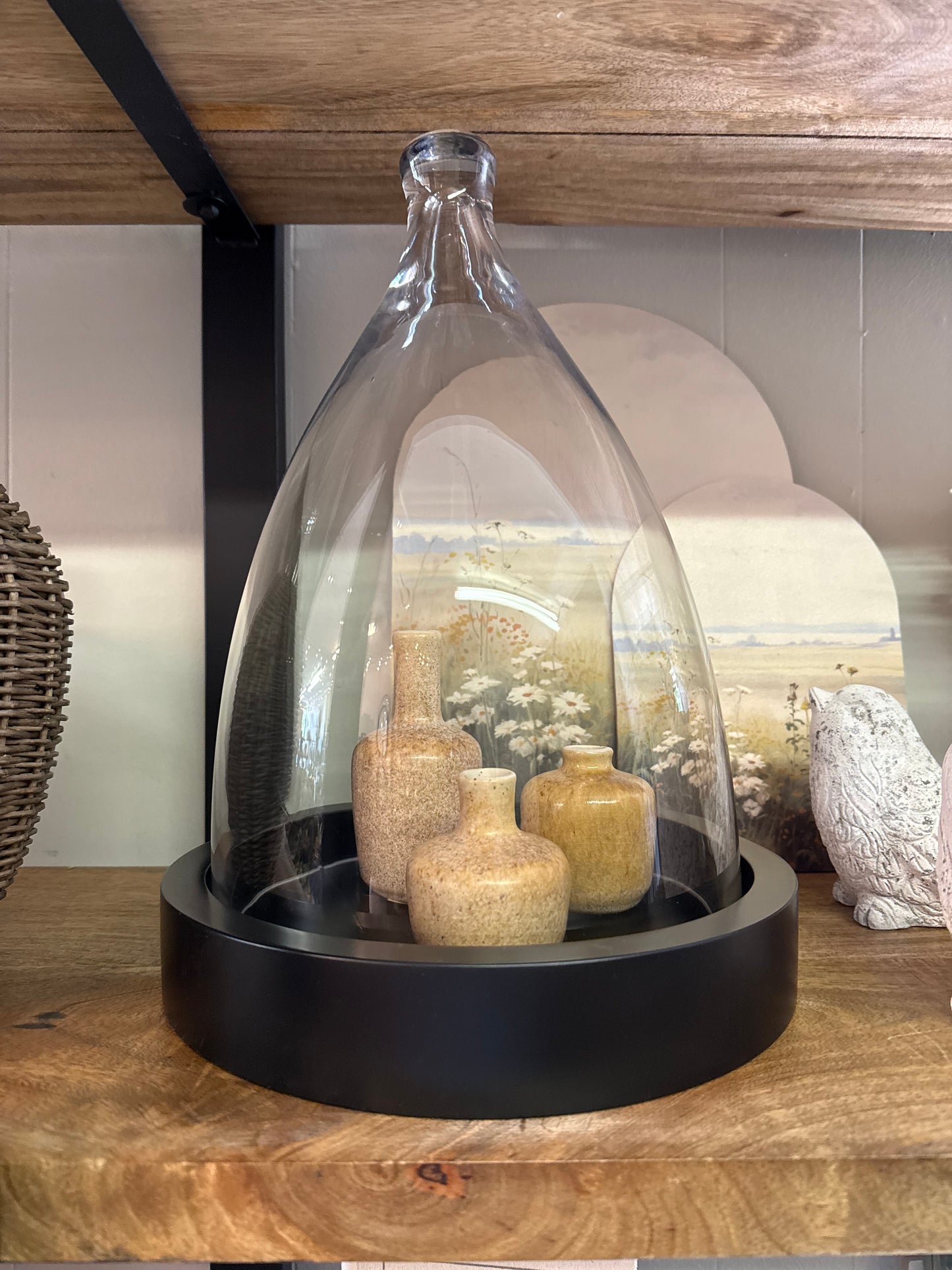 Glass Dome with Black Base