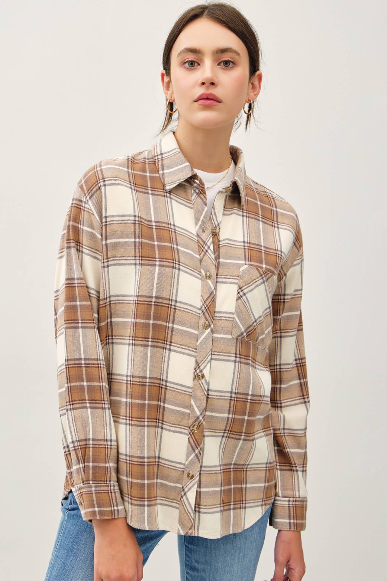 Taupe Plaid Shirt