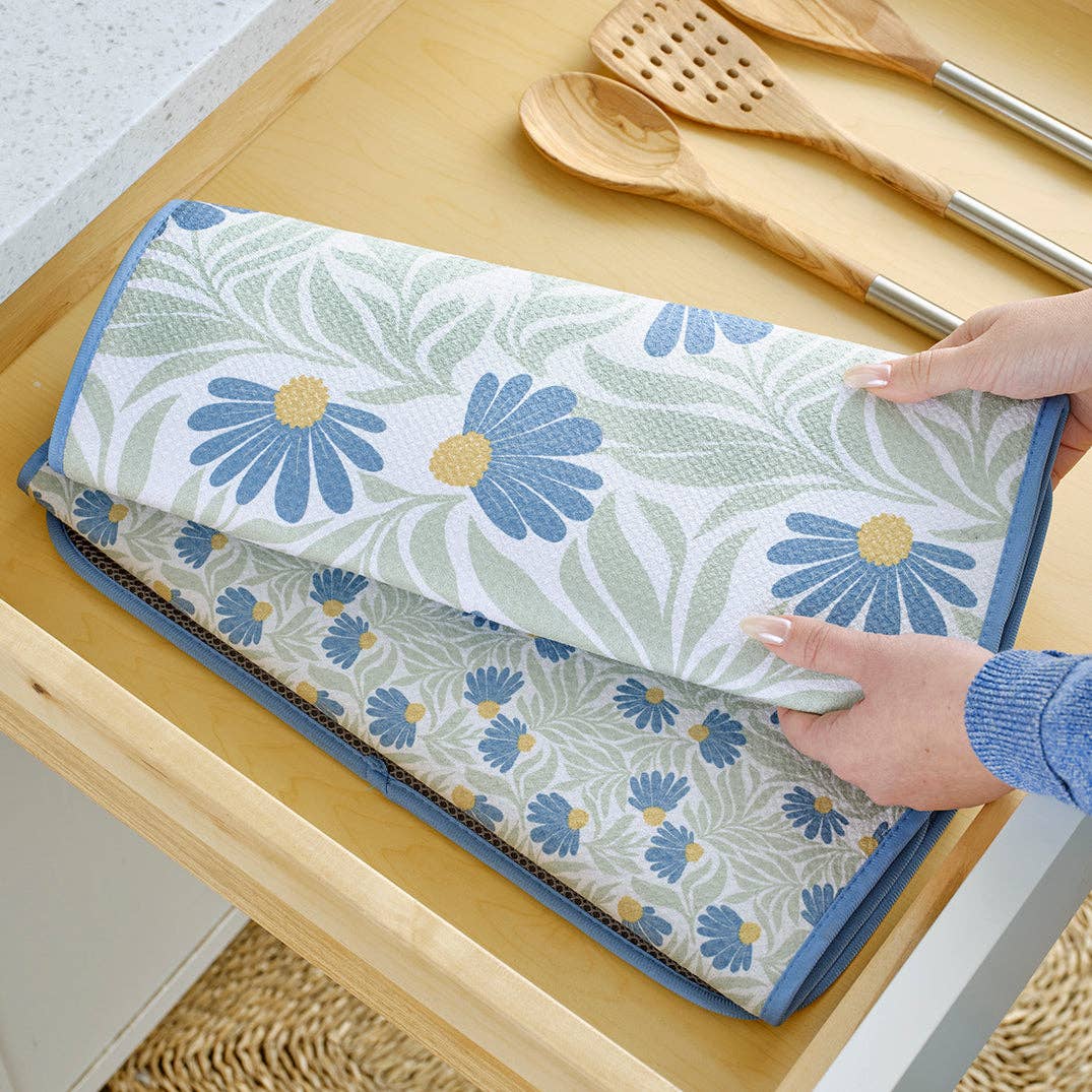 S/2 Dish Drying Mats | Blue Coneflower