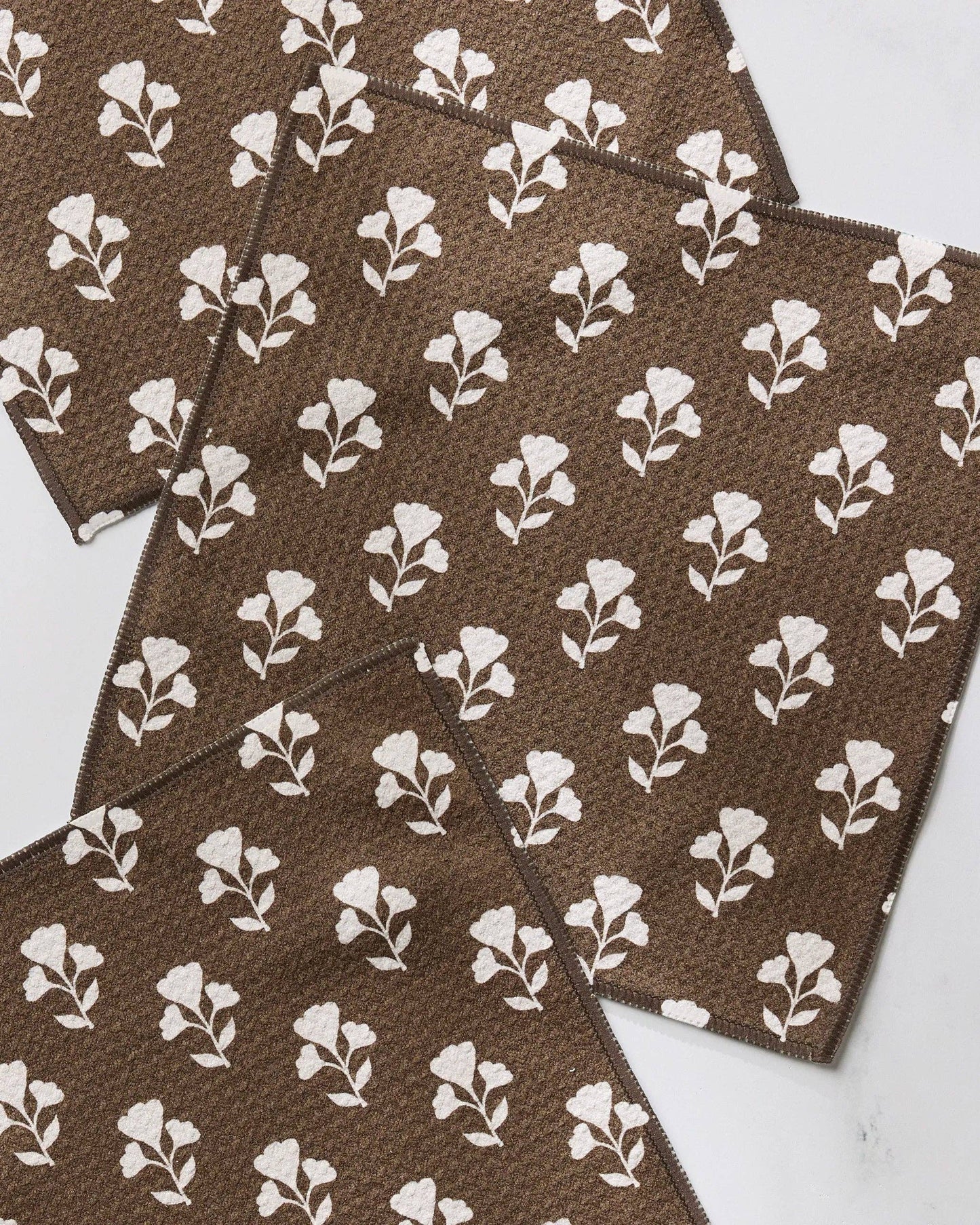 Geometry | S/3 Brown Bloom Dishcloth Set