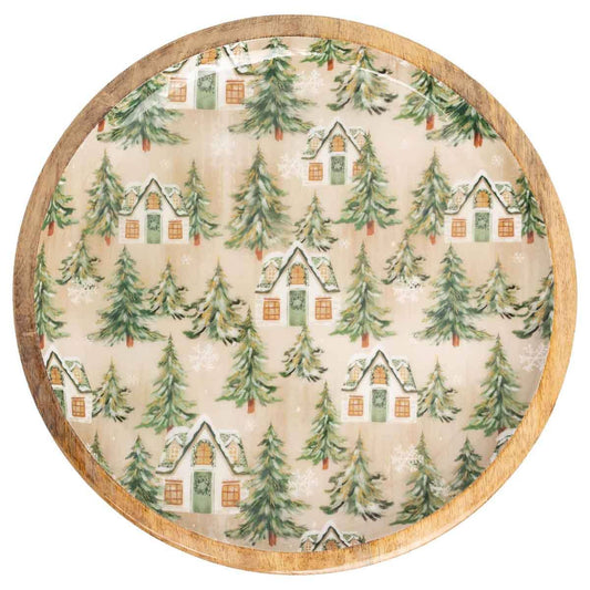 Gilded Tree Wood Platter