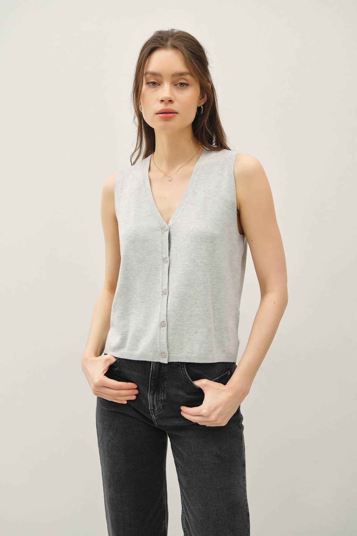 Button Sweater Vest