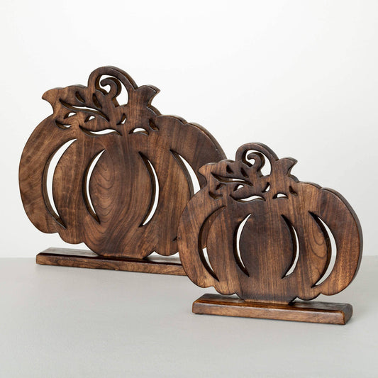 Wood Standing Pumpkin