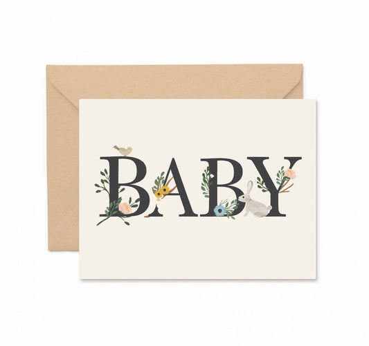 Floral "Baby" Greeting Card