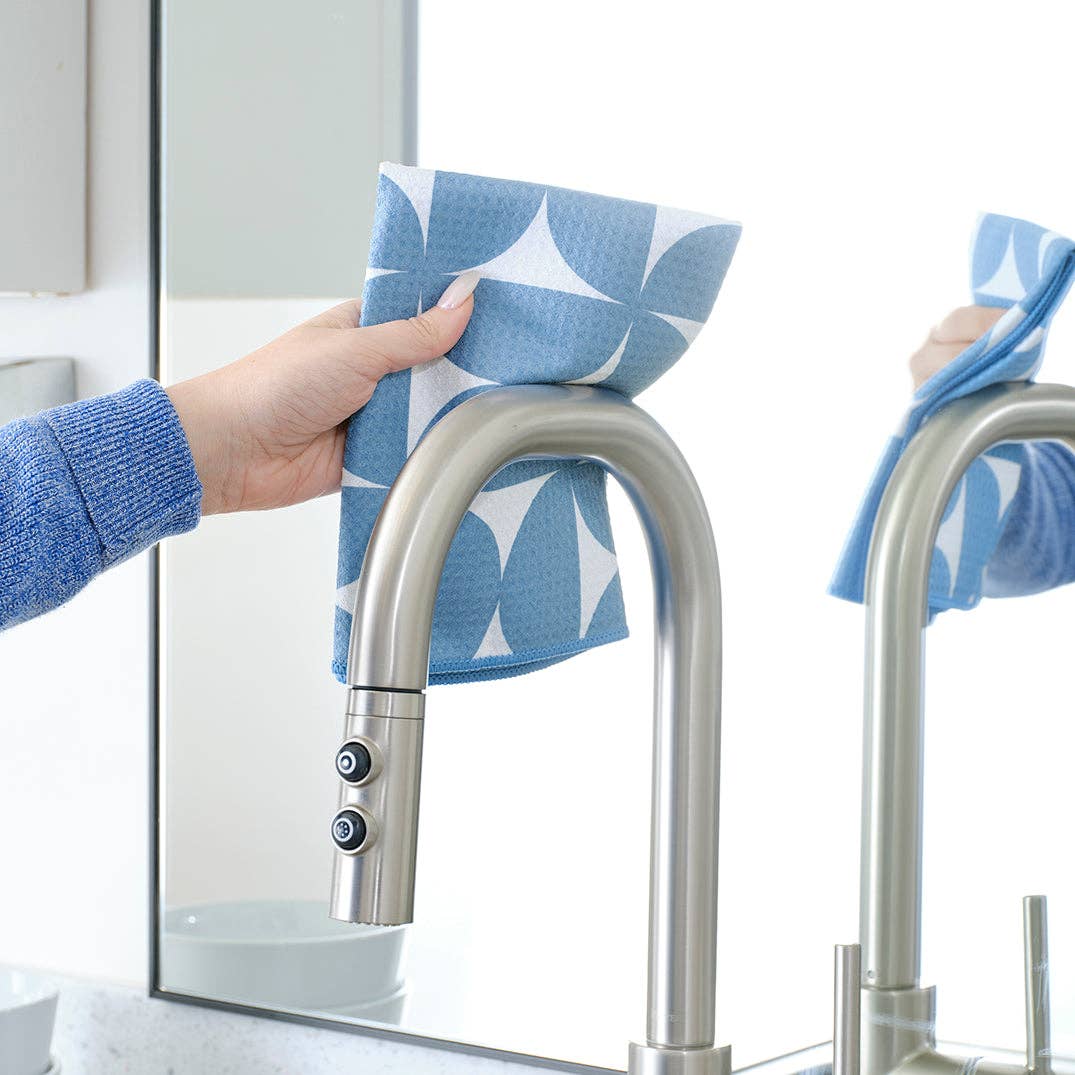 S/4 Microfiber Towels | Blue Coneflower