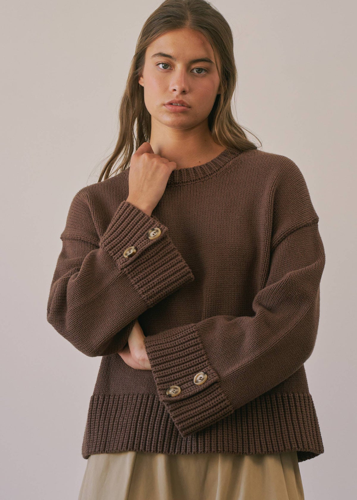 Button Cuff Sweater