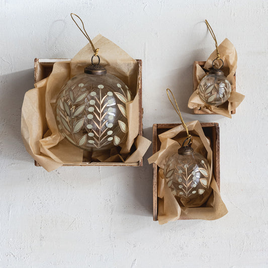 Etched Glass Ornament